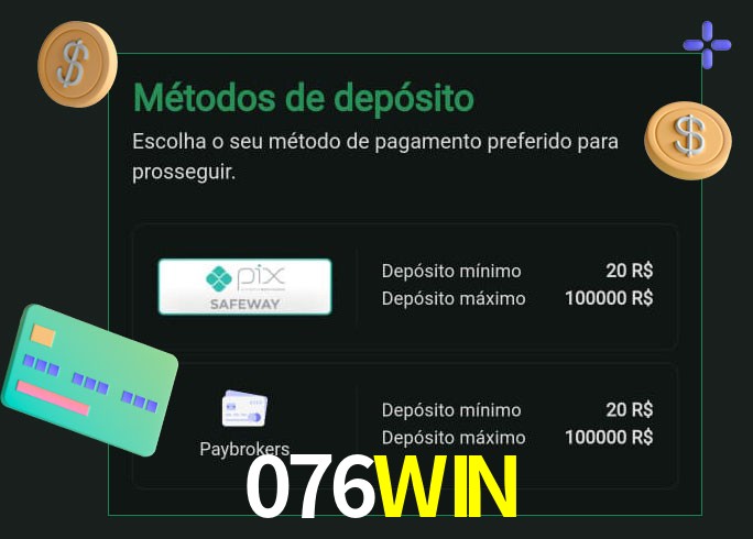 O cassino 076WIN oferece uma grande variedade de métodos de pagamento